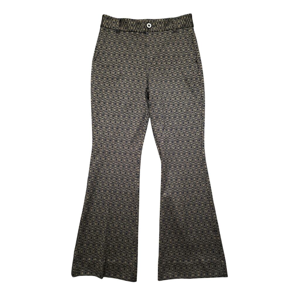 Cabi Director Trouser Black Brown Print Size 6 Style 4505R